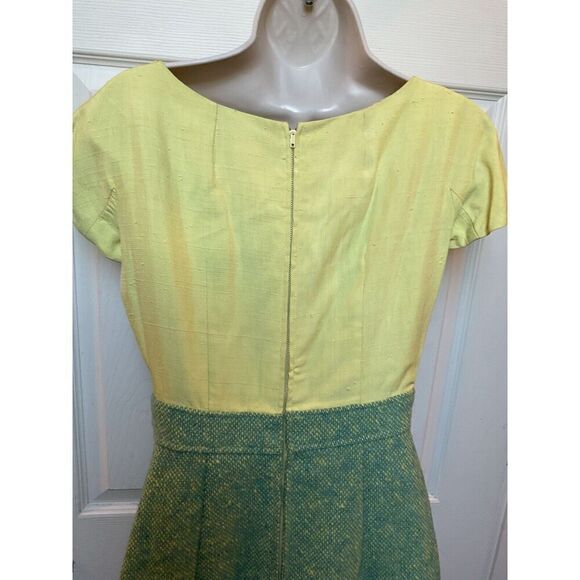 Miss Bergdorf Goodman Dress Set With Jacket Size Small Blue Yellow Spring - Picture 6 of 16